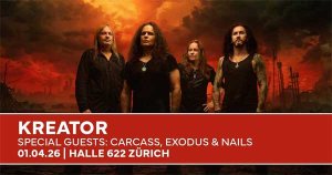 Wie wäre es, 2x2 Eintritte für KREATOR in Zürich zu gewinnen?